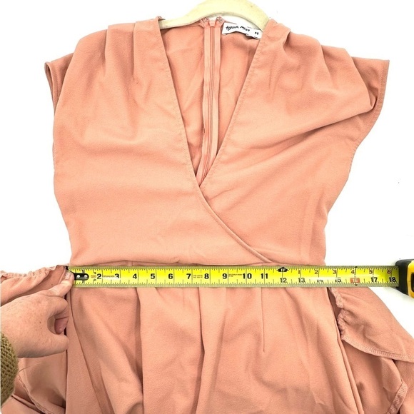 Tiger Mist Skort Romper Size Medium Wrap Front Tie Waist Playsuit Pleated Deep V - Picture 8 of 10